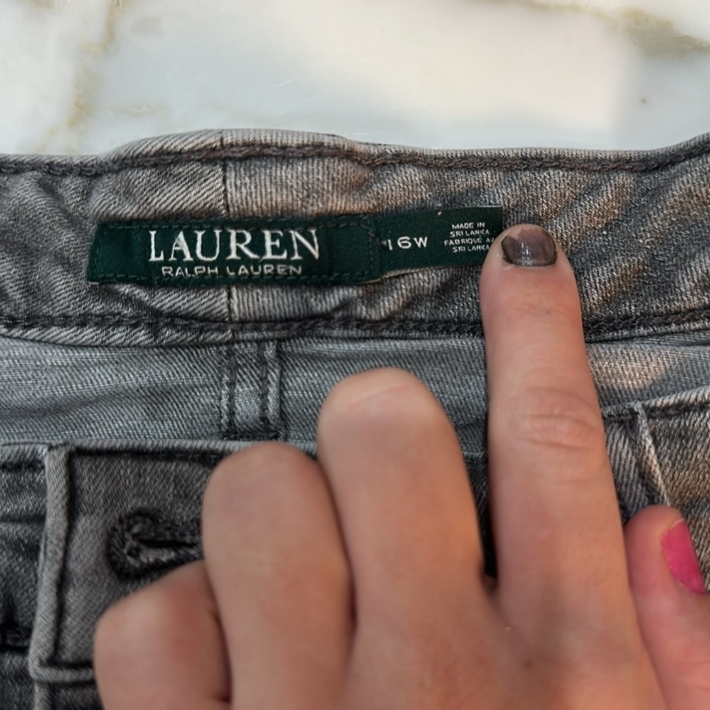 Lauren Ralph Lauren Jeans Womens size16 Gray Wash Premier Straight Denim Stretch - Picture 9 of 11